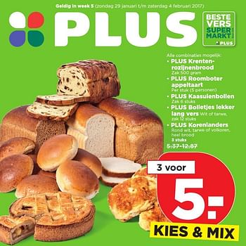 Aanbiedingen Plus krenten- rozijnenbrood - Huismerk - Plus - Geldig van 29/01/2017 tot 04/02/2017 bij Plus