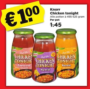 Aanbiedingen Knorr chicken tonight - Knorr - Geldig van 29/01/2017 tot 04/02/2017 bij Plus