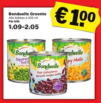 Aanbiedingen Bonduelle groente - Bonduelle - Geldig van 29/01/2017 tot 04/02/2017 bij Plus