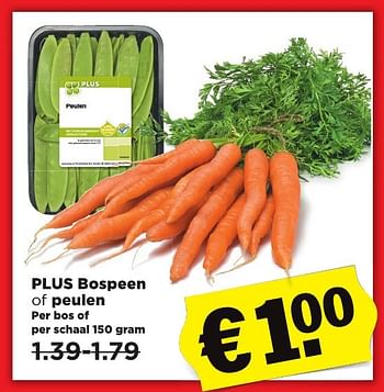 Aanbiedingen Plus bospeen of peulen - Huismerk - Plus - Geldig van 29/01/2017 tot 04/02/2017 bij Plus