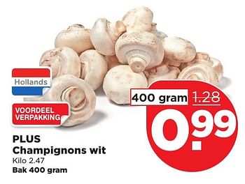 Aanbiedingen Plus champignons wit - Huismerk - Plus - Geldig van 29/01/2017 tot 04/02/2017 bij Plus