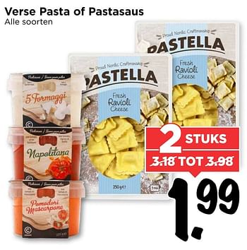 Aanbiedingen Verse pasta of pastasaus - Huismerk Vomar - Geldig van 29/01/2017 tot 04/02/2017 bij Vomar
