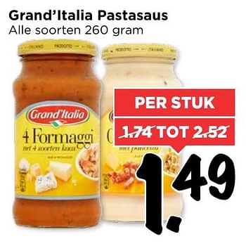 Aanbiedingen Grand`italia pastasaus - grand’italia - Geldig van 29/01/2017 tot 04/02/2017 bij Vomar