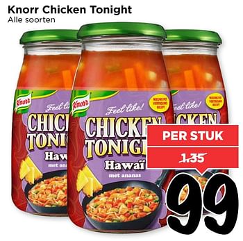 Aanbiedingen Knorr chicken tonight - Knorr - Geldig van 29/01/2017 tot 04/02/2017 bij Vomar