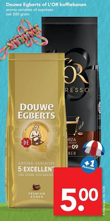 Aanbiedingen Douwe egberts of l`or koffiebonen - Douwe Egberts - Geldig van 29/01/2017 tot 04/02/2017 bij Deen Supermarkten