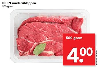 Aanbiedingen Deen runderriblappen - Huismerk deen supermarkt - Geldig van 29/01/2017 tot 04/02/2017 bij Deen Supermarkten