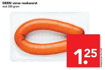 Aanbiedingen Deen verse rookworst - Huismerk deen supermarkt - Geldig van 29/01/2017 tot 04/02/2017 bij Deen Supermarkten