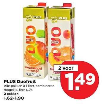 Aanbiedingen Plus duofruit - Huismerk - Plus - Geldig van 29/01/2017 tot 04/02/2017 bij Plus