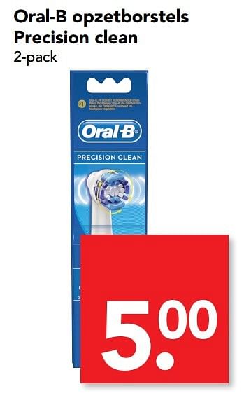 Aanbiedingen Oral-b opzetborstels precision clean - Oral-B - Geldig van 29/01/2017 tot 04/02/2017 bij Deen Supermarkten