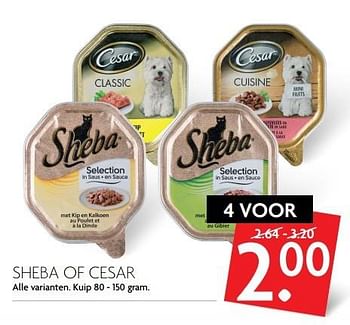 Aanbiedingen Sheba of cesar - Cesar - Geldig van 29/01/2017 tot 04/02/2017 bij Deka Markt