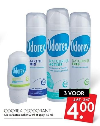 Aanbiedingen Odorex deodorant - Odorex - Geldig van 29/01/2017 tot 04/02/2017 bij Deka Markt