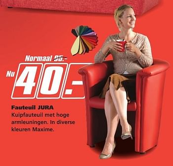 Aanbiedingen Fauteuil jura - Huismerk - Seats and Sofas - Geldig van 30/01/2017 tot 04/02/2017 bij Seats and Sofas