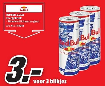 Aanbiedingen Red bull 0,25 cl - Red Bull - Geldig van 30/01/2017 tot 05/02/2017 bij Media Markt