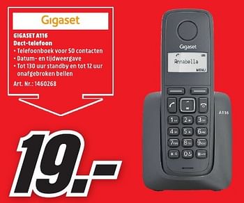 Aanbiedingen Gigaset a116 dect-telefoon - Gigaset - Geldig van 30/01/2017 tot 05/02/2017 bij Media Markt