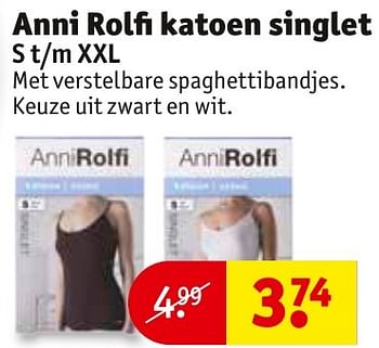 Aanbiedingen Anni rolfi katoen singlet - Anni Rolfi - Geldig van 24/01/2017 tot 05/02/2017 bij Kruidvat
