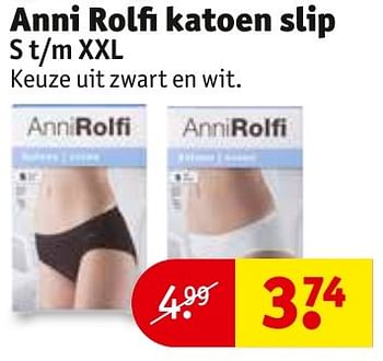 Aanbiedingen Anni rolfi katoen slip - Anni Rolfi - Geldig van 24/01/2017 tot 05/02/2017 bij Kruidvat