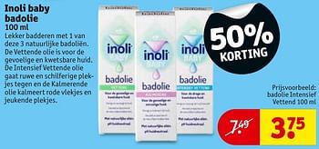 Aanbiedingen Badolie intensief vettend - Inoli - Geldig van 24/01/2017 tot 05/02/2017 bij Kruidvat