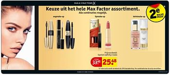 Aanbiedingen Lipstick lipfinity - Max Factor - Geldig van 24/01/2017 tot 05/02/2017 bij Kruidvat