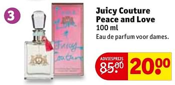 Aanbiedingen Juicy couture peace and love - Juicy couture - Geldig van 24/01/2017 tot 05/02/2017 bij Kruidvat