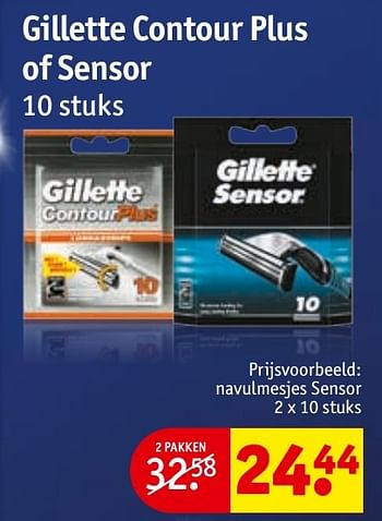 Aanbiedingen Navulmesjes sensor - Gillette - Geldig van 24/01/2017 tot 05/02/2017 bij Kruidvat