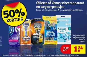 Aanbiedingen Wegwerpmesjes venus 2 - Gillette - Geldig van 24/01/2017 tot 05/02/2017 bij Kruidvat