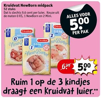 Aanbiedingen Kruidvat newborn midpack - Huismerk - Kruidvat - Geldig van 24/01/2017 tot 05/02/2017 bij Kruidvat