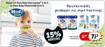 Aanbiedingen Peutermelk 4 - Hero Baby - Geldig van 24/01/2017 tot 05/02/2017 bij Kruidvat