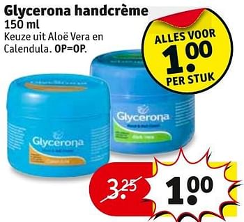 Aanbiedingen Glycerona handcrème - Glycerona - Geldig van 24/01/2017 tot 05/02/2017 bij Kruidvat