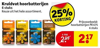 Aanbiedingen Kruidvat hoorbatterijen - Huismerk - Kruidvat - Geldig van 24/01/2017 tot 05/02/2017 bij Kruidvat