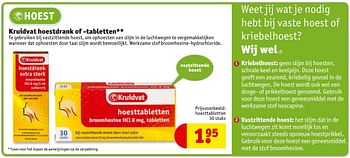 Aanbiedingen Kruidvat hoestdrank of -tabletten - Huismerk - Kruidvat - Geldig van 24/01/2017 tot 05/02/2017 bij Kruidvat