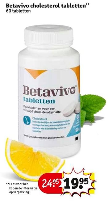 Aanbiedingen Betavivo cholesterol tabletten - Betavivo - Geldig van 24/01/2017 tot 05/02/2017 bij Kruidvat