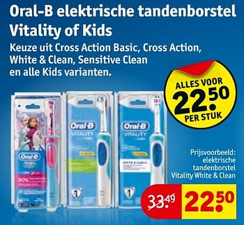 Aanbiedingen Oral-b elektrische tandenborstel vitality of kids - Oral-B - Geldig van 24/01/2017 tot 05/02/2017 bij Kruidvat