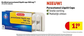 Aanbiedingen Kruidvat paracetamol liquid caps 500 mg - Huismerk - Kruidvat - Geldig van 24/01/2017 tot 05/02/2017 bij Kruidvat