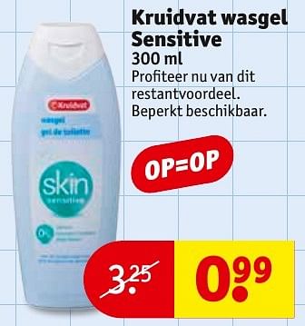 Aanbiedingen Kruidvat wasgel sensitive - Huismerk - Kruidvat - Geldig van 31/01/2017 tot 05/02/2017 bij Kruidvat