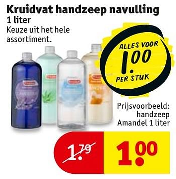 Aanbiedingen Kruidvat handzeep navulling - Huismerk - Kruidvat - Geldig van 31/01/2017 tot 05/02/2017 bij Kruidvat