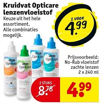 Aanbiedingen Kruidvat opticare lenzenvloeistof - Huismerk - Kruidvat - Geldig van 31/01/2017 tot 05/02/2017 bij Kruidvat