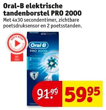 Aanbiedingen Oral-b elektrische tandenborstel pro 2000 - Oral-B - Geldig van 31/01/2017 tot 05/02/2017 bij Kruidvat