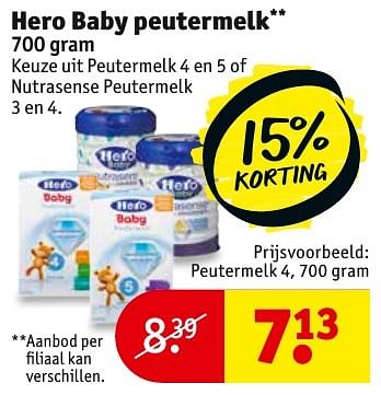 Aanbiedingen Hero baby peutermelk - Hero Baby - Geldig van 31/01/2017 tot 05/02/2017 bij Kruidvat