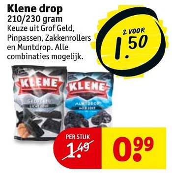 Aanbiedingen Klene drop - Klene - Geldig van 31/01/2017 tot 05/02/2017 bij Kruidvat