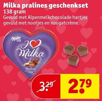 Aanbiedingen Milka pralines geschenkset - Milka - Geldig van 31/01/2017 tot 05/02/2017 bij Kruidvat