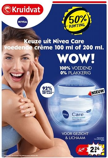 Aanbiedingen Nivea care voedende crème - Nivea - Geldig van 31/01/2017 tot 05/02/2017 bij Kruidvat