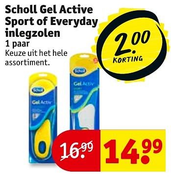 Aanbiedingen Scholl gel active sport of everyday inlegzolen - Scholl - Geldig van 31/01/2017 tot 05/02/2017 bij Kruidvat