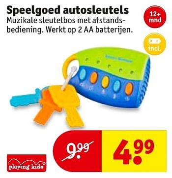 Aanbiedingen Speelgoed autosleutels - Playing Kids - Geldig van 31/01/2017 tot 05/02/2017 bij Kruidvat