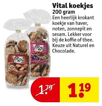 Aanbiedingen Vital koekjes - Vital - Geldig van 31/01/2017 tot 05/02/2017 bij Kruidvat