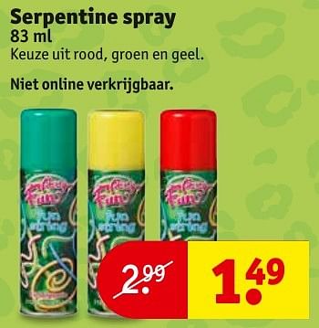 Aanbiedingen Serpentine spray - Huismerk - Kruidvat - Geldig van 31/01/2017 tot 05/02/2017 bij Kruidvat