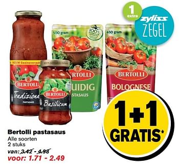 Aanbiedingen Bertolli pastasaus - Bertolli - Geldig van 01/02/2017 tot 07/03/2017 bij Hoogvliet