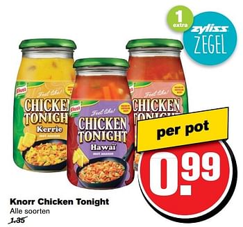 Aanbiedingen Knorr chicken tonight - Knorr - Geldig van 01/02/2017 tot 07/03/2017 bij Hoogvliet