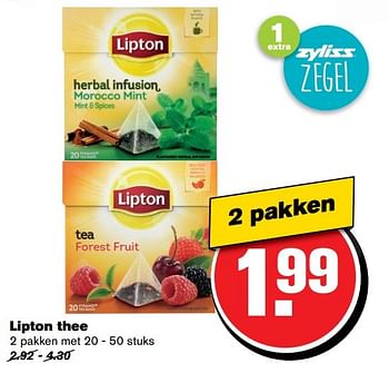Aanbiedingen Lipton thee - Lipton - Geldig van 01/02/2017 tot 07/03/2017 bij Hoogvliet