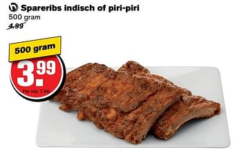 Aanbiedingen Spareribs indisch of piri-piri - Huismerk - Hoogvliet - Geldig van 01/02/2017 tot 07/03/2017 bij Hoogvliet