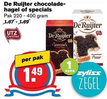 Aanbiedingen De ruijter chocoladehagel of specials - De Ruijter - Geldig van 01/02/2017 tot 07/03/2017 bij Hoogvliet